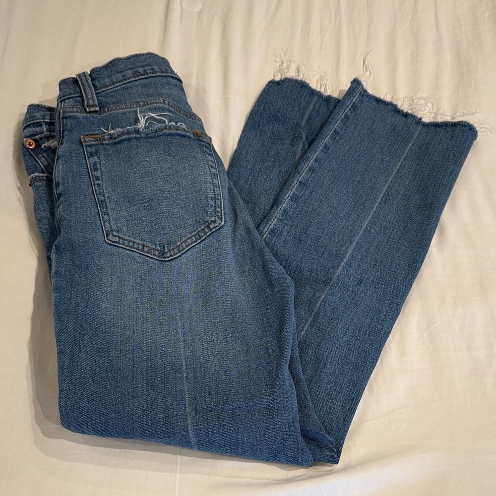 Ankle straight ultra high rise jeans